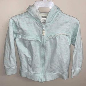 Mint color zip up terry cloth hoodie